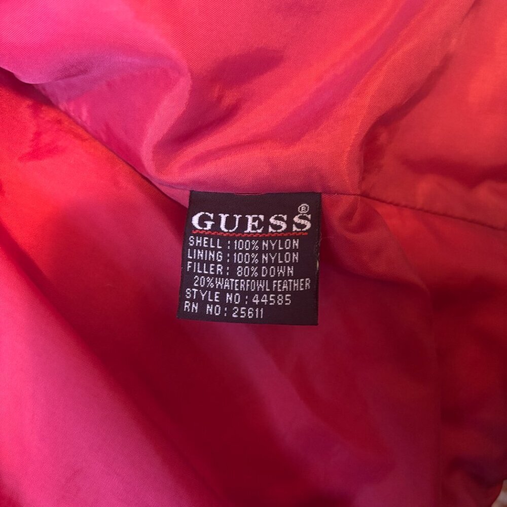 Guess Women’s Puffer Down Vest Zip w/Pockets Red Size M Waterfowl Feathers 44585 - Picture 5 of 8